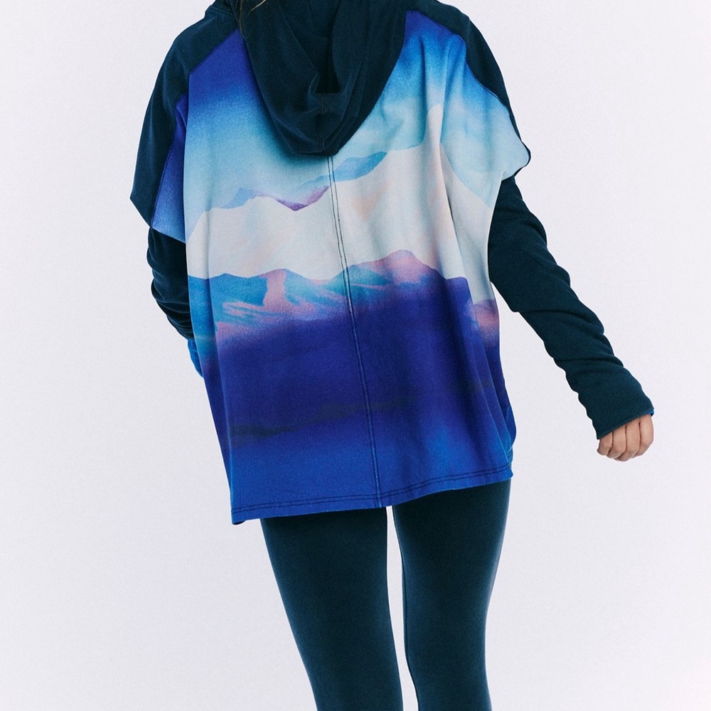 Free People Hot Shot Printed Hoodie/PANTS SET XS NEW - Picture 4 of 5